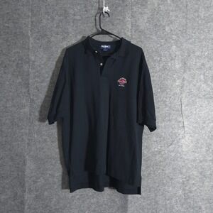 Vintage Hard Rock Hotel Las Vegas Polo Shirt Mens Large Black Embroidered USA